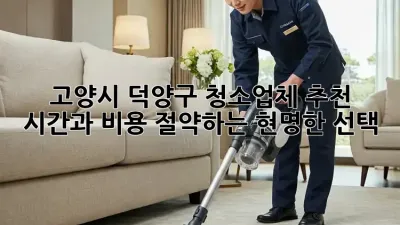 고양시 덕양구 청소업체 추천: 시간과 비용 절약하는 현명한 선택!