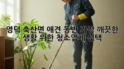 영덕 축산면 애견 동반 가정, 깨끗한 생활 위한 청소업체 선택
